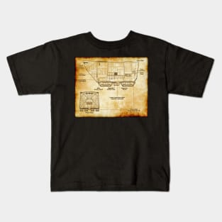 Desert Planet Crawler Parchment Blueprint Kids T-Shirt